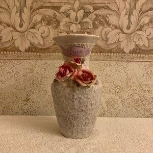 Romantic Pink Floral Ceramic Vase